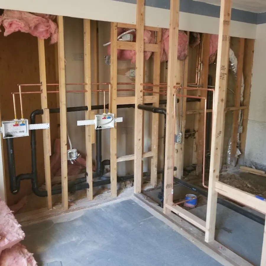 Copper pipe rough-in and plumbing installation in Spring Arbor